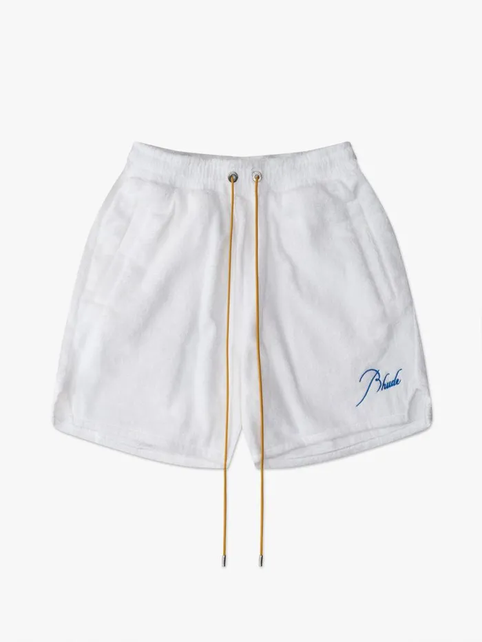 Men Rhude Shorts TOWEL SHORT White