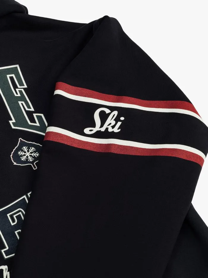Men Rhude Sweatshirts ASPEN SKI CREST HOODIE Vtg Black