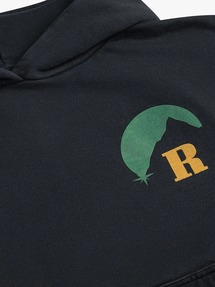 Men Rhude Sweatshirts MOONLIGHT HOODIE Vtg Black
