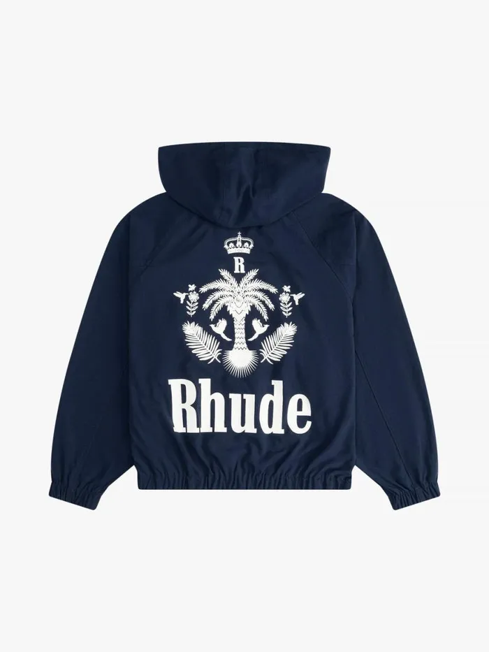 Men Rhude Sweatshirts PALM TRACK JACKET Navy
