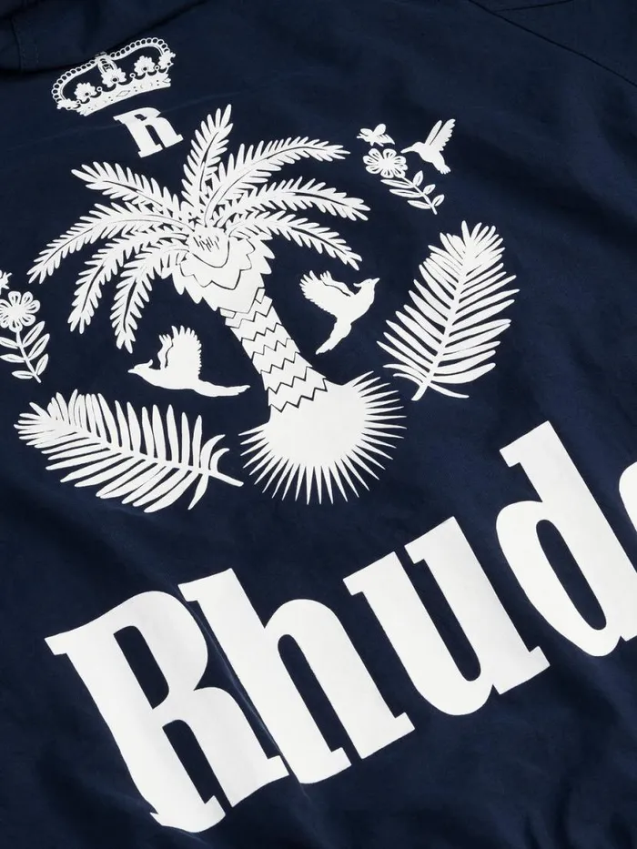 Men Rhude Sweatshirts PALM TRACK JACKET Navy