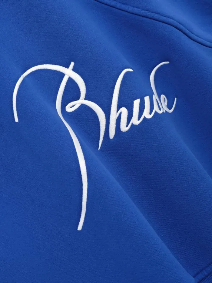 Men Rhude Sweatshirts QUARTER ZIP Vtg Cobalt Blue