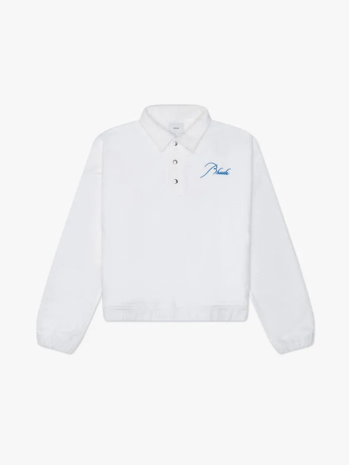 Men Rhude Sweatshirts TOWEL RUGBY White