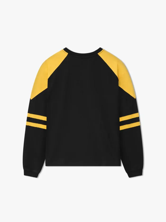 Men Rhude Tees 02 STRIPE LS TEE Blackyellow