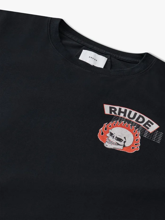Men Rhude Tees 92 RALLY LS TEE Vtg Black