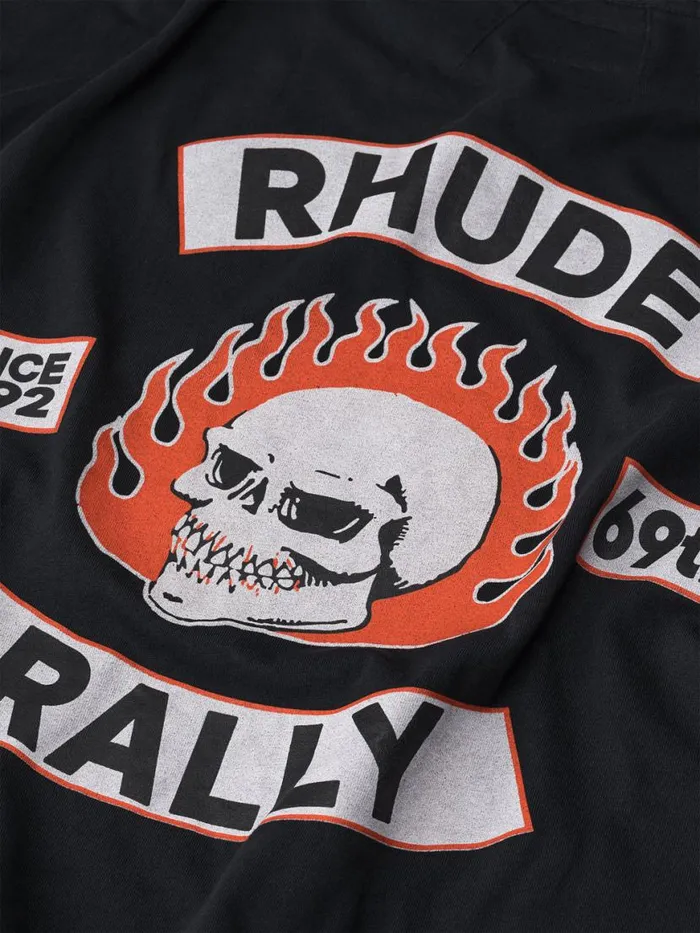 Men Rhude Tees 92 RALLY LS TEE Vtg Black
