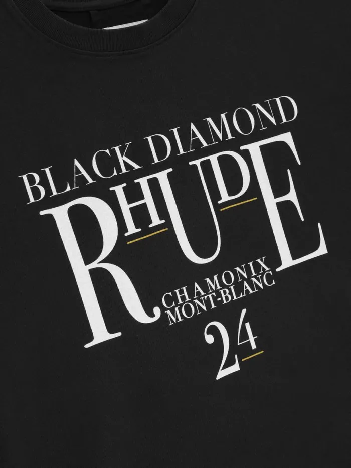 Men Rhude Tees BLACK DIAMOND TEE Vtg Black