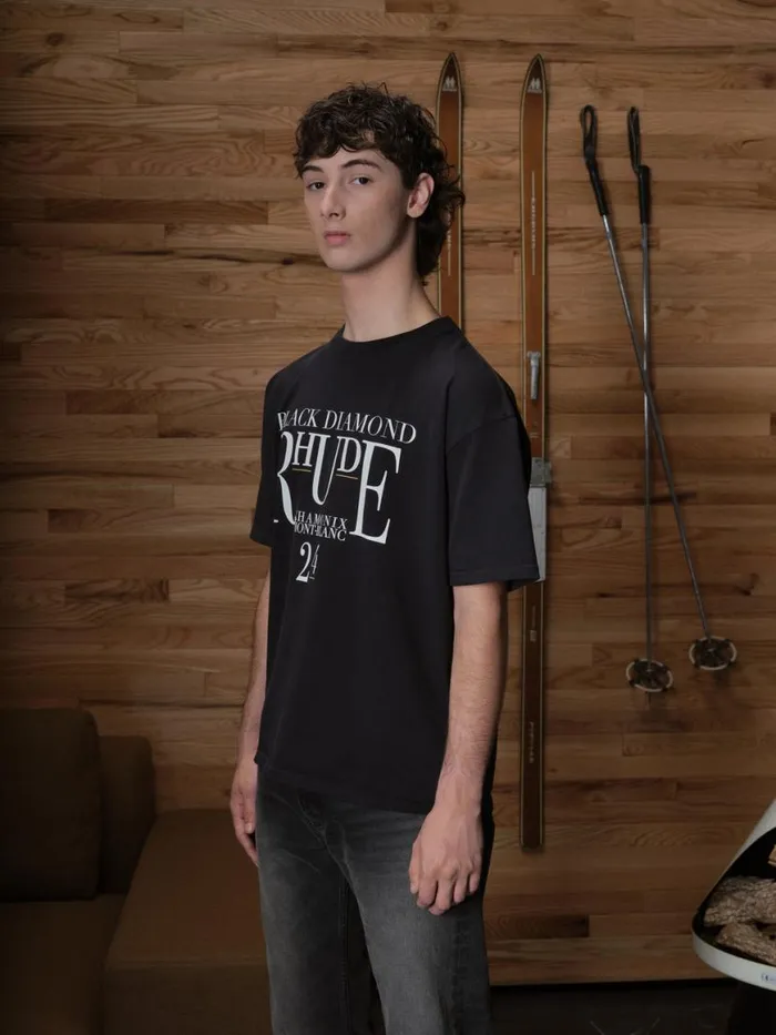 Men Rhude Tees BLACK DIAMOND TEE Vtg Black