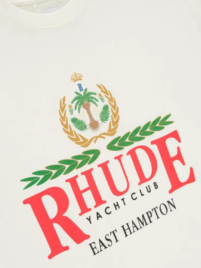 Men Rhude Tees EAST HAMPTON CREST TEE Vtg White