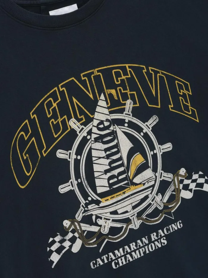 Men Rhude Tees GENEVE CATAMARAN TEE Vtg Black