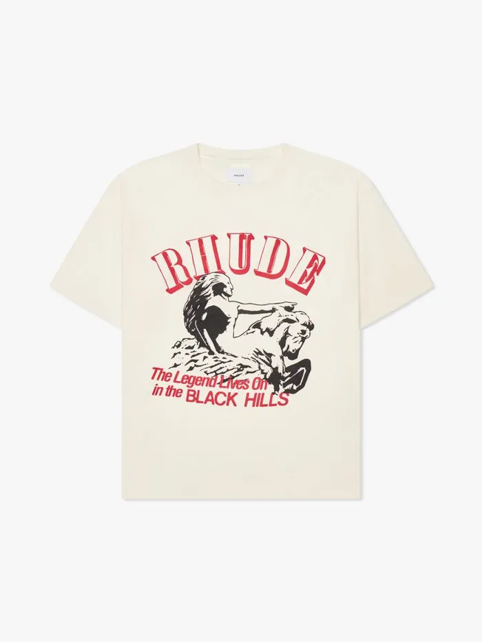 Men Rhude Tees LEGEND LIVES ON TEE Vtg White