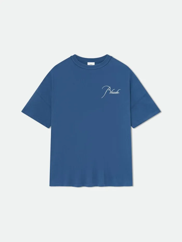 Men Rhude Tees REVERSE TEE Vtg Midnight Blue