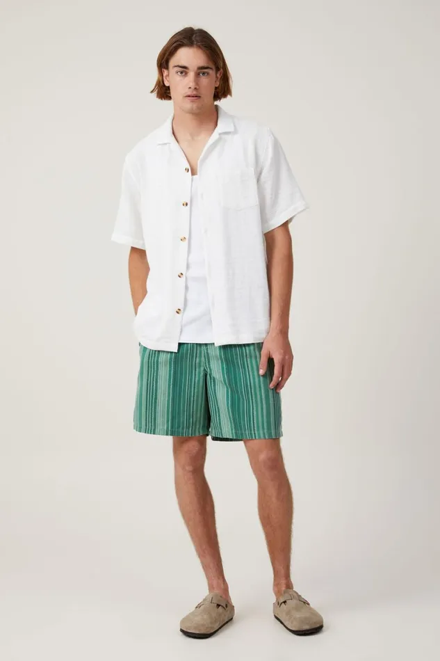 Men Shirts and Polos Cotton On Palma Short Sleeve Shirt White