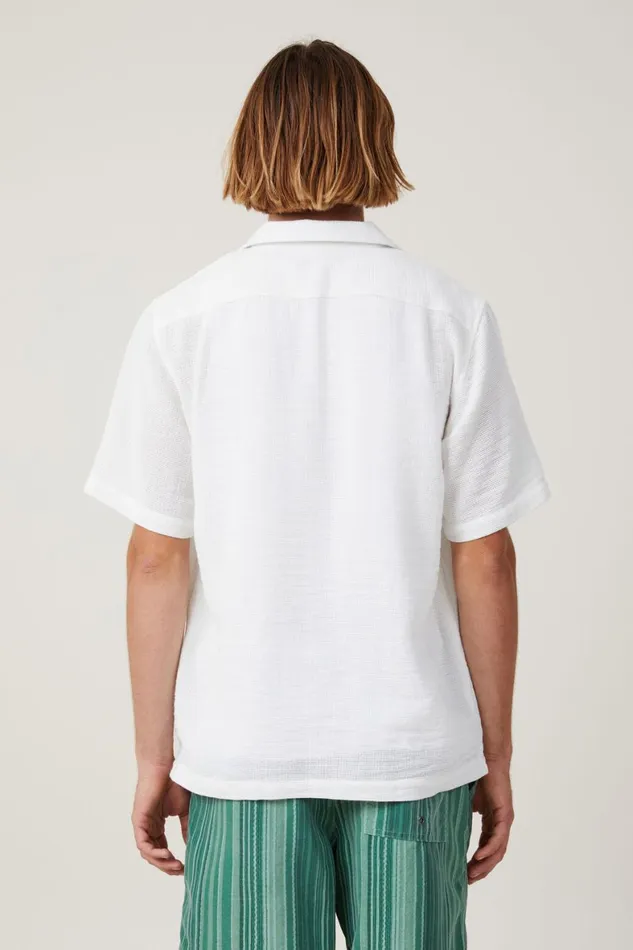 Men Shirts and Polos Cotton On Palma Short Sleeve Shirt White
