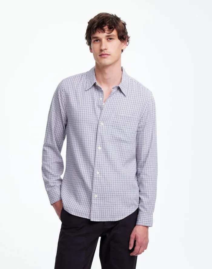 Men Shirts Madewell The Perfect Shirt In Softdrape Twill Holiday Tattersall Twill