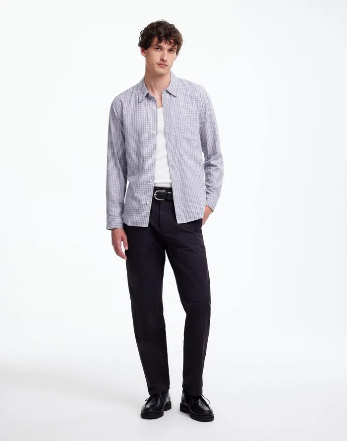 Men Shirts Madewell The Perfect Shirt In Softdrape Twill Holiday Tattersall Twill