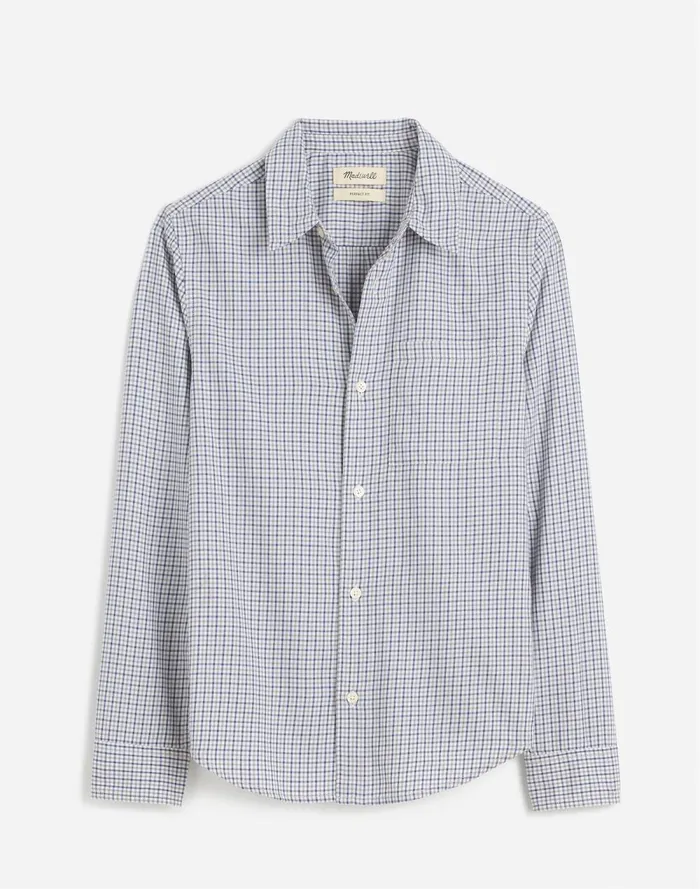 Men Shirts Madewell The Perfect Shirt In Softdrape Twill Holiday Tattersall Twill