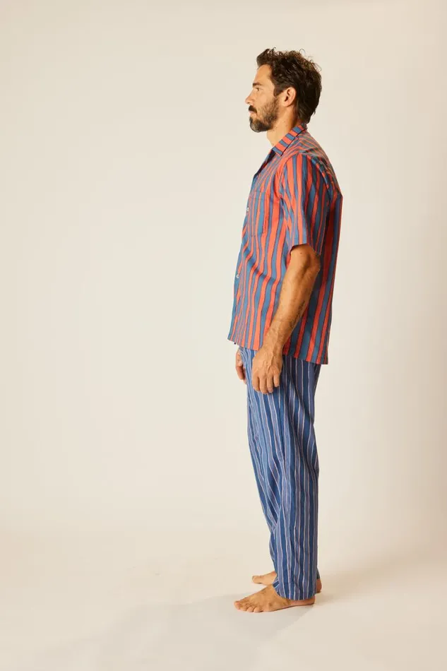 Men Shop Natalie Martin WILLIAM PANT MEN039S Batik Stripe Navy