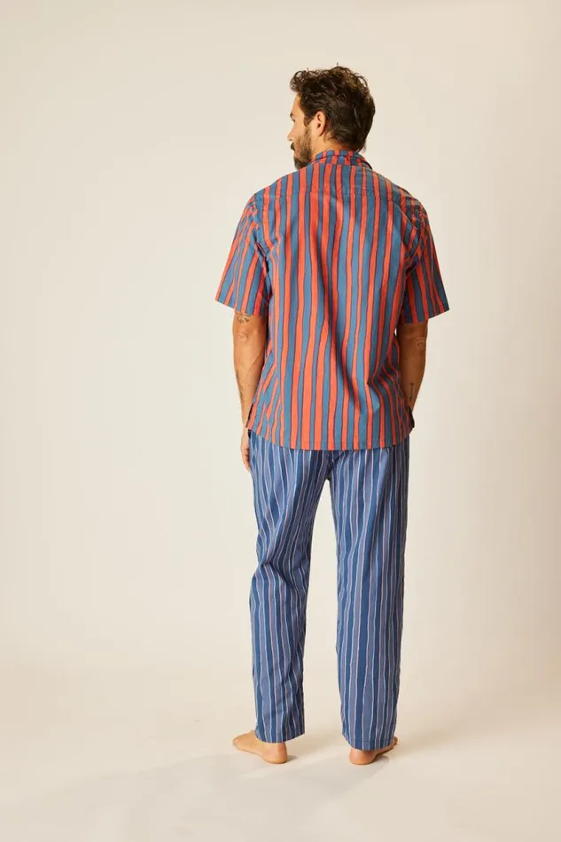 Men Shop Natalie Martin WILLIAM PANT MEN039S Batik Stripe Navy