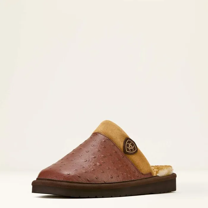Men Slippers Ariat Silversmith Square Toe Exotic Slipper Burgundyandcordovan