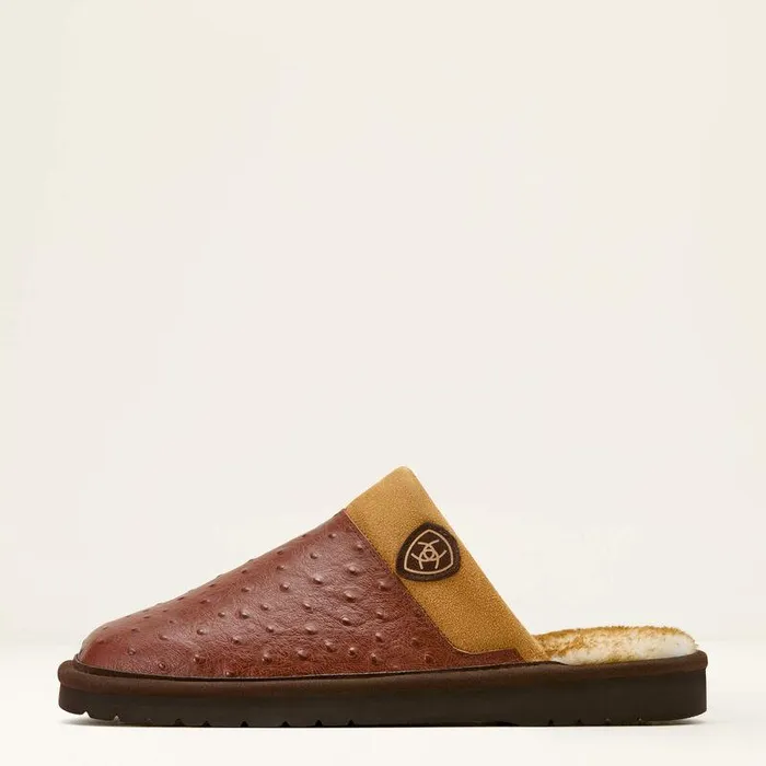 Men Slippers Ariat Silversmith Square Toe Exotic Slipper Burgundyandcordovan