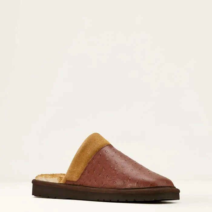 Men Slippers Ariat Silversmith Square Toe Exotic Slipper Burgundyandcordovan
