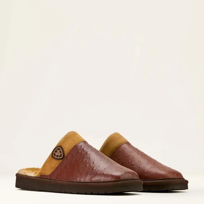 Men Slippers Ariat Silversmith Square Toe Exotic Slipper Burgundyandcordovan