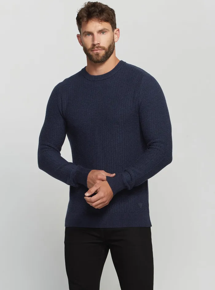 Men Sweaters and Knits GUESS Eco Blue Paco Wool Jumper