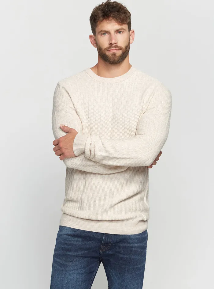 Men Sweaters and Knits GUESS Eco White Paco Wool Jumper