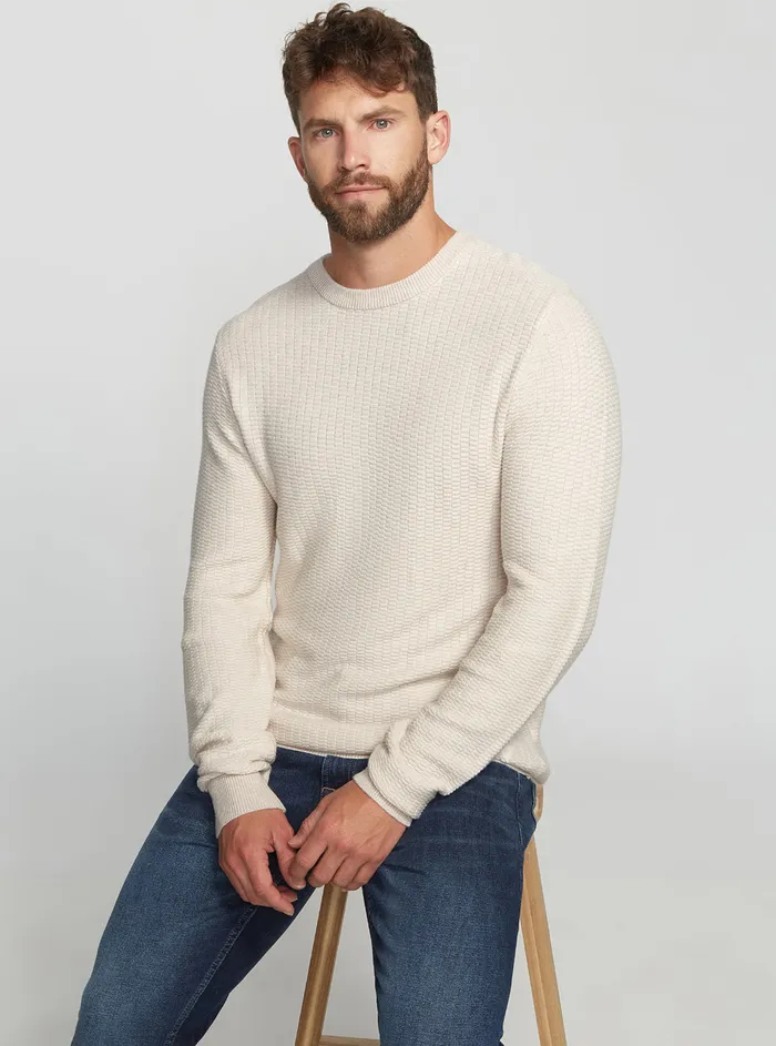 Men Sweaters and Knits GUESS Eco White Paco Wool Jumper