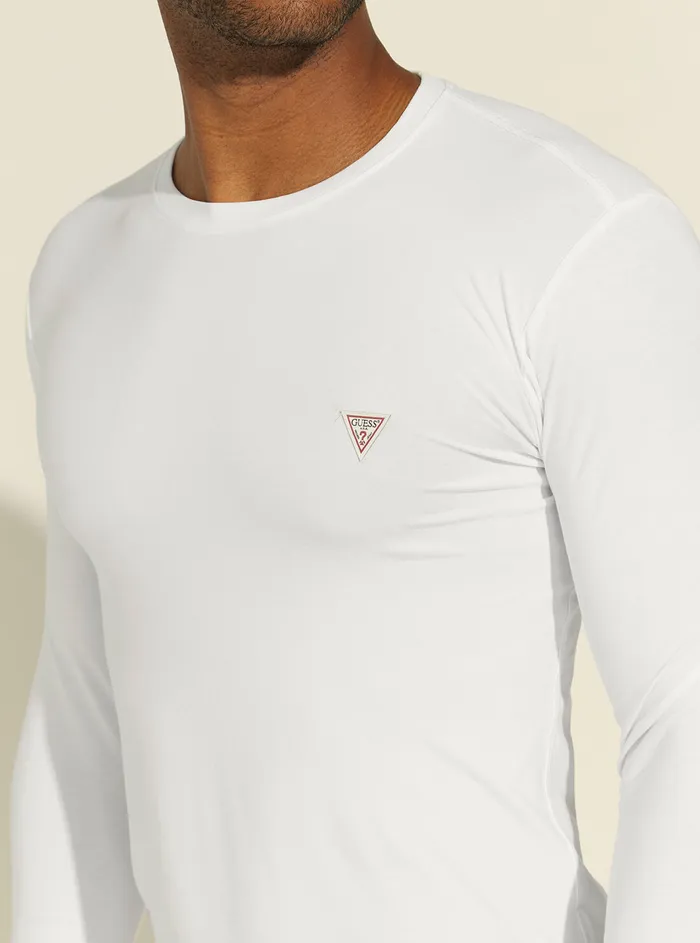 Men Sweaters and Knits GUESS White Super Slim Long Sleeve Tshirt Men Sweaters and Knits GUESS White Super Slim Long Sleeve Tshirt