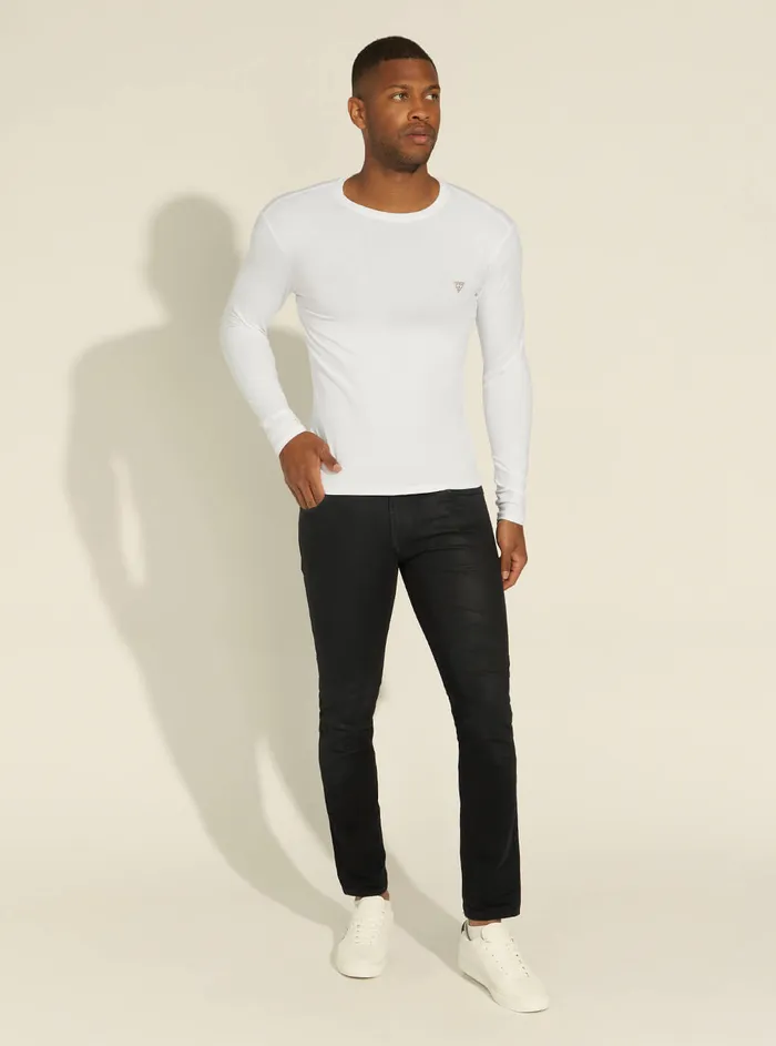Men Sweaters and Knits GUESS White Super Slim Long Sleeve Tshirt Men Sweaters and Knits GUESS White Super Slim Long Sleeve Tshirt