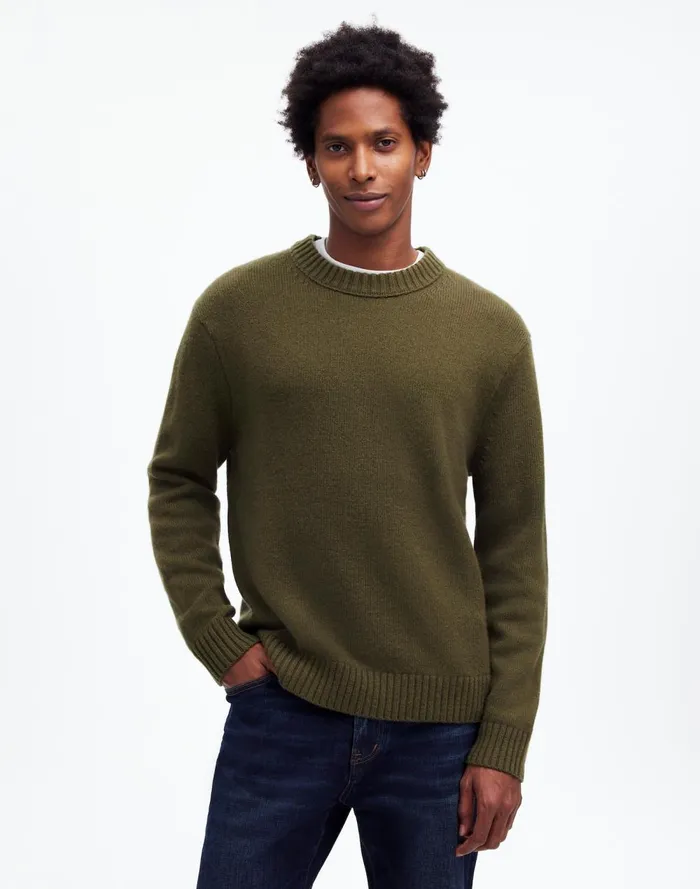 Men Sweaters Madewell Crewneck Sweater In SoftWool Foliage Green