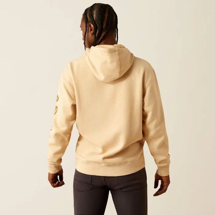 Men Sweatshirts and Hoodies Ariat Ariat Logo Hoodie Tan Heather Men Sweatshirts and Hoodies Ariat Ariat Logo Hoodie Tan Heather