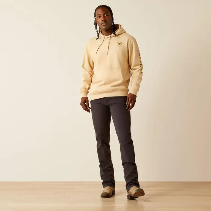 Men Sweatshirts and Hoodies Ariat Ariat Logo Hoodie Tan Heather Men Sweatshirts and Hoodies Ariat Ariat Logo Hoodie Tan Heather