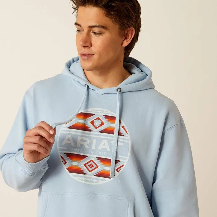 Men Sweatshirts and Hoodies Ariat Canyon Southwest Circle Hoodie Soft Chambray Men Sweatshirts and Hoodies Ariat Canyon Southwest Circle Hoodie Soft Chambray