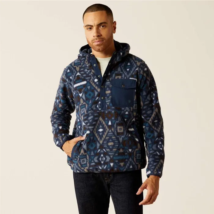 Men Sweatshirts and Hoodies Ariat Polar Bear Fleece Hoodie Navy Southwest