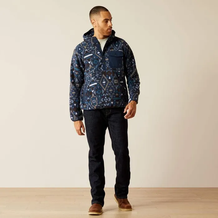 Men Sweatshirts and Hoodies Ariat Polar Bear Fleece Hoodie Navy Southwest