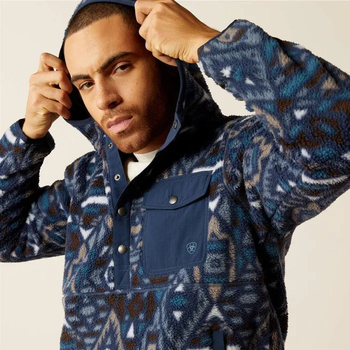 Men Sweatshirts and Hoodies Ariat Polar Bear Fleece Hoodie Navy Southwest