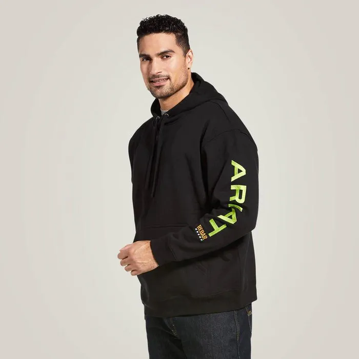 Men Sweatshirts and Hoodies Ariat Rebar Graphic Hoodie Blackandlime