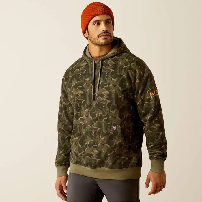 Men Sweatshirts and Hoodies Ariat Rebar Workman Shard Hoodie Deep Lichen Camo