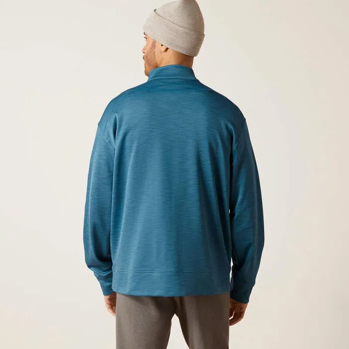 Men Sweatshirts and Hoodies Ariat Team Logo 14 Zip Sweatshirt Mallard Blue