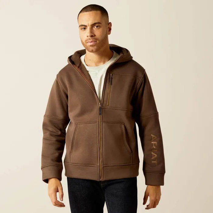 Men Sweatshirts and Hoodies Ariat Tek Fleece 20 Full Zip Hoodie Banyan Bark