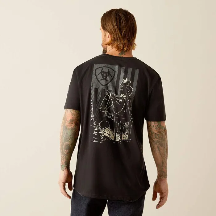 Men TShirts and Polos Ariat Ariat Big Sky Freedom TShirt Black