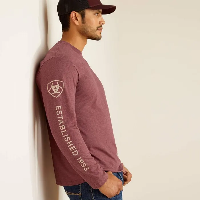 Men TShirts and Polos Ariat Ariat Elevated V2 TShirt Burgundy Heather