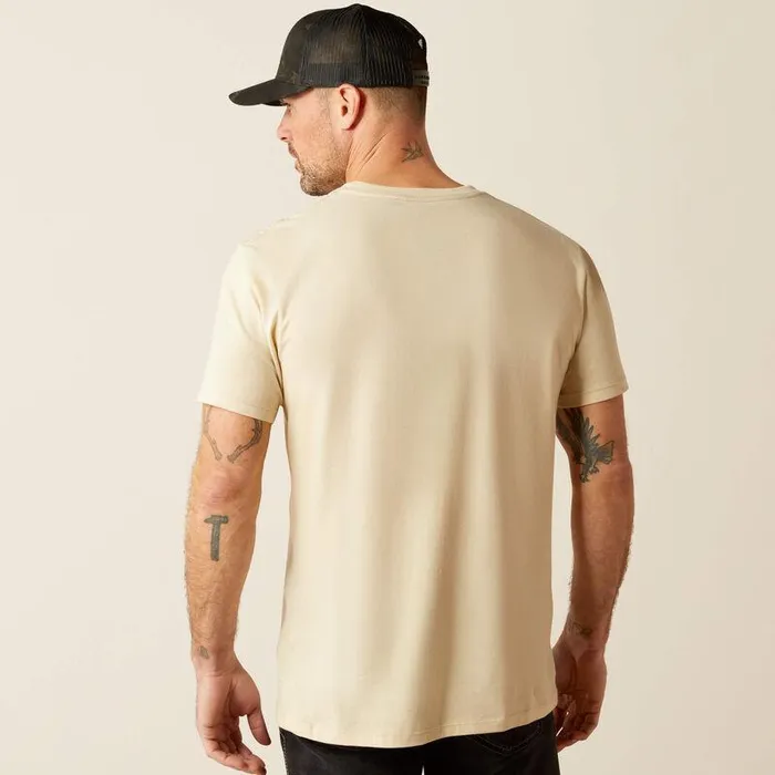 Men TShirts and Polos Ariat Ariat Southwest Mountain Stripe TShirt Natural