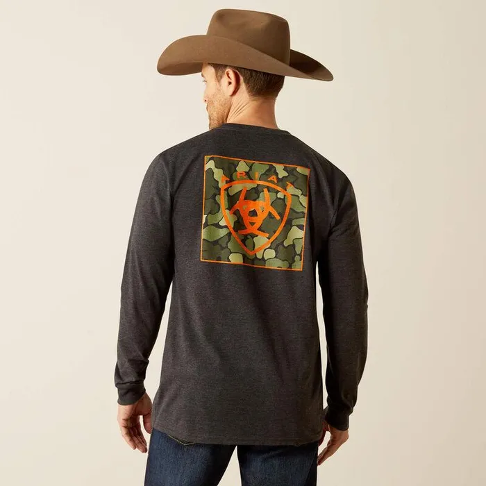 Men TShirts and Polos Ariat Ariat Wetlands Nature TShirt Charcoal Heather