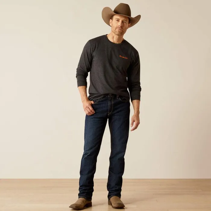 Men TShirts and Polos Ariat Ariat Wetlands Nature TShirt Charcoal Heather