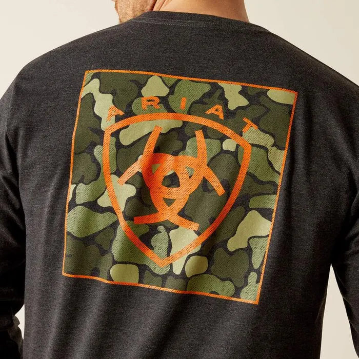 Men TShirts and Polos Ariat Ariat Wetlands Nature TShirt Charcoal Heather
