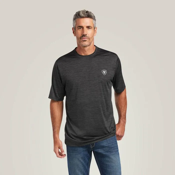 Men TShirts and Polos Ariat Charger Vertical Flag Tee Charcoal Men TShirts and Polos Ariat Charger Vertical Flag Tee Charcoal